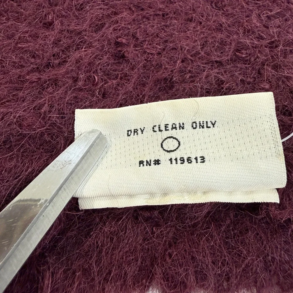 Noble Excellence Alpaca Wool Throw Blanket Burgundy Fringe Made in Peru 46x56
